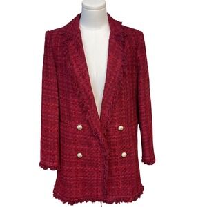 Zara Red Tweed Blazer